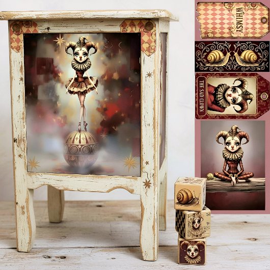 Decoupage Paper Melancholic Clown  薄葉紙