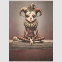 Decoupage Paper Melancholic Clown  薄葉紙