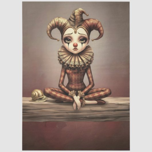 Decoupage Paper Melancholic Clown 薄葉紙 (正面)