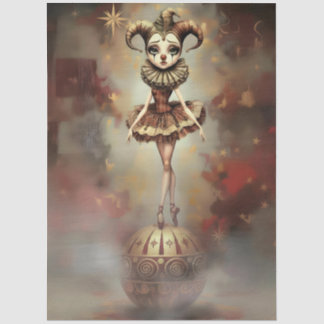 Decoupage Paper Melancholic Clown  薄葉紙