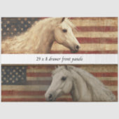 Decoupage Patriotic Drawer Panels 29x8 Flag Horse  薄葉紙 (正面)