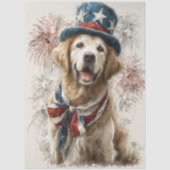 Decoupage Patriotic Golden Retriever 250th 薄葉紙 (正面)