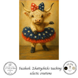 Decoupage Patriotic Highland Ballerina Tutu 薄葉紙
