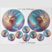Decoupage Phoenix Art 12" rounds & 4" coasters  薄葉紙 (正面)