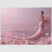 Decoupage Pink Couture Mermaid Fantasy Ocean Theme 薄葉紙 (正面)
