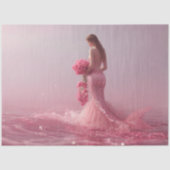 Decoupage Pink Fantasy Mermaid Ocean Themed 薄葉紙 (正面)