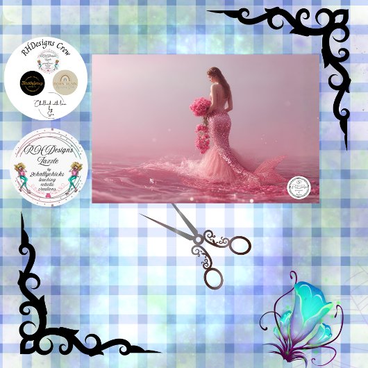 Decoupage Pink Fantasy Mermaid Ocean Themed 薄葉紙