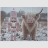 Decoupage Pink Nutcracker & Highland Calf Snow  薄葉紙 (正面)
