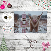 Decoupage Pink Nutcracker & Highland Calf Snow  薄葉紙