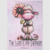 Decoupage Pink Sheep Lord is my Shepard Psalm 23  薄葉紙 (正面)