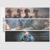 Decoupage Police Tribute Badge Flag Handsaw 薄葉紙 (正面)