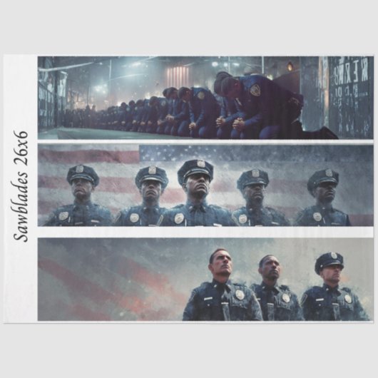 Decoupage Police Tribute Handsaws  薄葉紙 (正面)