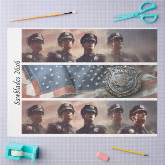 Decoupage Police Tribute Handsaws 薄葉紙 (クラフト)