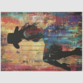 Decoupage POP ART Cowgirl Silhouette Red Black Fun 薄葉紙 (正面)