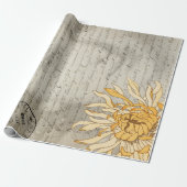 Decoupage Poster花の女性 ラッピングペーパー (アンロールド)