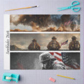Decoupage Proud Firefighters American Flag  薄葉紙 (クラフト)