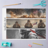 Decoupage Proud Firefighters American Flag  薄葉紙 (クラフト)