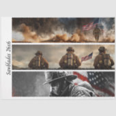 Decoupage Proud Firefighters American Flag  薄葉紙 (正面)