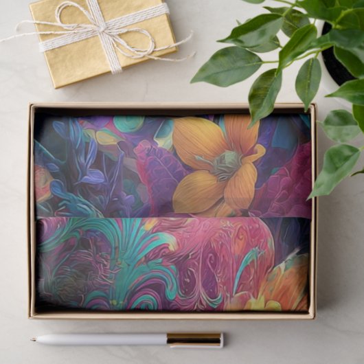 Decoupage Psychedelic Cheshire Cat Fantasy Art 薄葉紙 (ギフト)