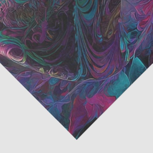 Decoupage Psychedelic Cheshire Cat Fantasy Art 薄葉紙 (詳細)