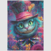 Decoupage Psychedelic Cheshire Cat Fantasy Art 薄葉紙 (正面)