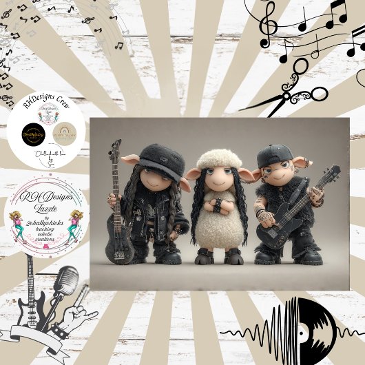 Decoupage Punk Sheep Fur Feather Funk Band 薄葉紙
