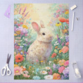 Decoupage Rabbit in the Wildflowers 薄葉紙 (クラフト)