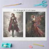 Decoupage Red Faries to fit 11 x 14 Canvas  薄葉紙 (クラフト)