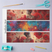 Decoupage Red Poppy Butterfly Woman Cosmic Handsaw 薄葉紙 (クラフト)