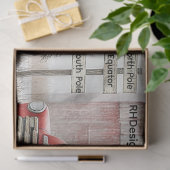 Decoupage Red Truck & Barn Farm Winter Scene 薄葉紙 (ギフト)