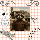 Decoupage Retro Aviation Racoon Leather Jacket 薄葉紙