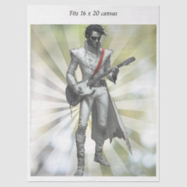 Decoupage Rock N Roll Star Retro 16x20 Canvas 薄葉紙