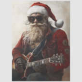 Decoupage Rock & Roll Santa Electric Guitar 薄葉紙 (正面)