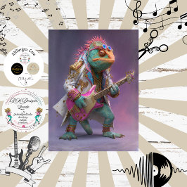 Decoupage Rockstar Chameleon Fur Feather Funk Band 薄葉紙