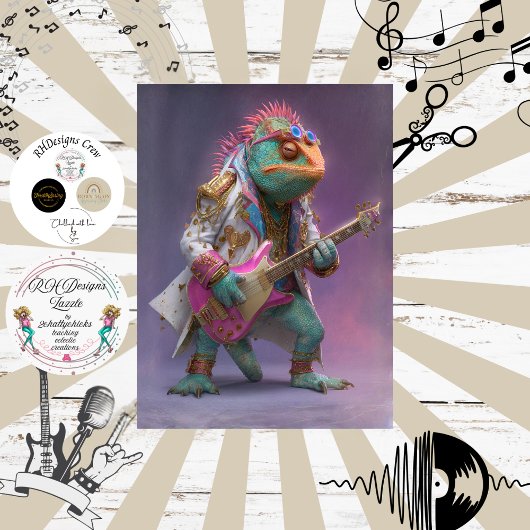 Decoupage Rockstar Chameleon Fur Feather Funk Band 薄葉紙