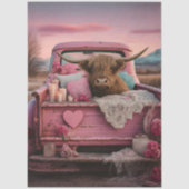 Decoupage Romantic Farmhouse Highland Truck 薄葉紙 (正面)