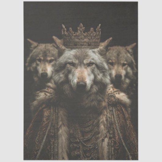 Decoupage Royal Gothic Wolf Art Poster 薄葉紙 (正面)