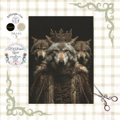 Decoupage Royal Gothic Wolf Art Poster 薄葉紙