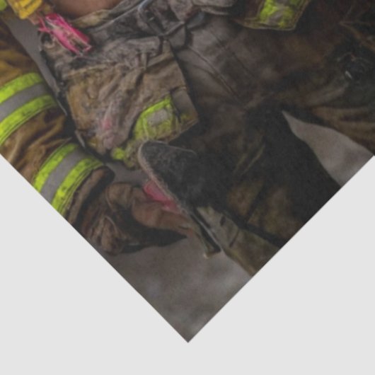 Decoupage Rugged Tattooed Firefighters Artwork 薄葉紙 (詳細)