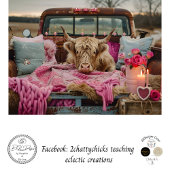 Decoupage Rusti Pink Truck Highland Valentine 薄葉紙