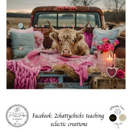 Decoupage Rusti Pink Truck Highland Valentine 薄葉紙