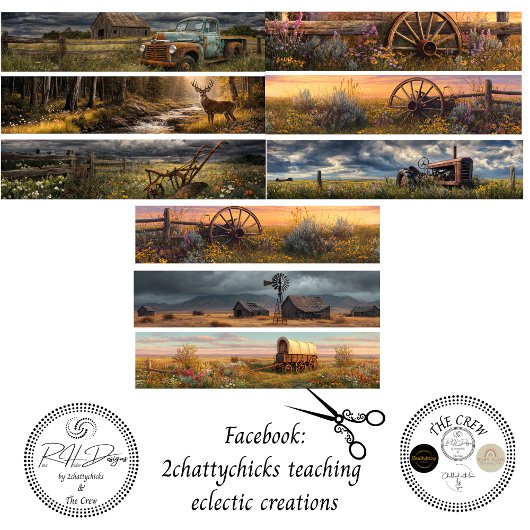 Decoupage Rustic 26x6 Handsaw Art Panels ラッピングペーパーシート