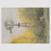 Decoupage Rustic Countryside Windmill Yellow 薄葉紙 (正面)