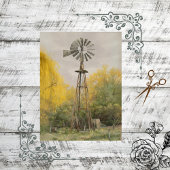 Decoupage Rustic Countryside Windmill Yellow 薄葉紙