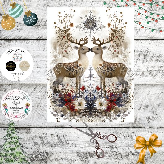 Decoupage Rustic Deer Forest Decor  薄葉紙