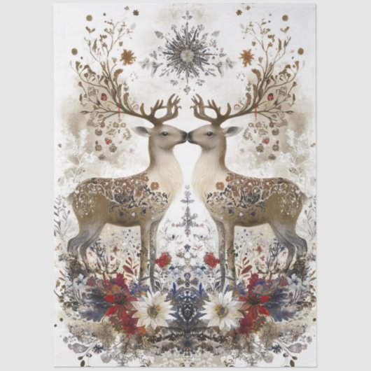 Decoupage Rustic Deer Forest Decor  薄葉紙 (正面)