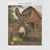 Decoupage Rustic Donkey Barn Farmhouse 16x20  薄葉紙 (正面)