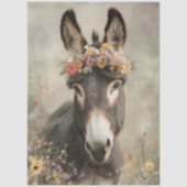 Decoupage Rustic Donkey Countryside Art  薄葉紙 (正面)