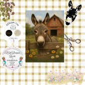 Decoupage Rustic Donkey Farm Scene 薄葉紙