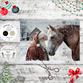 Decoupage Rustic Landscape Santa & His Horse  薄葉紙